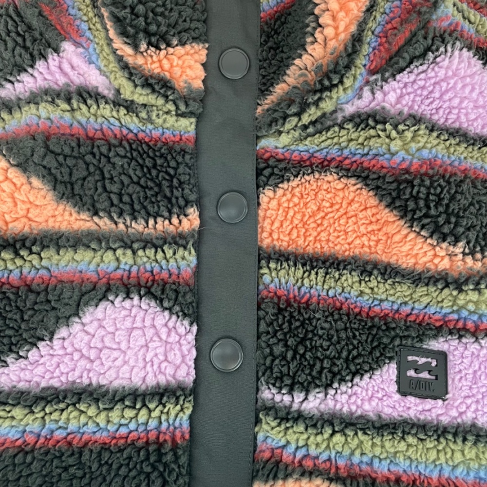 Billabong Pullover Half Snap Sherpa Jacket Multicoloured Women’s Size Large - Picture 3 of 14